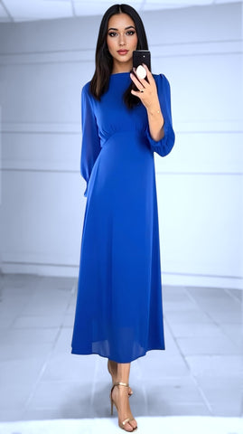 A2079 Black Sparkle Velvet Pleat Dress