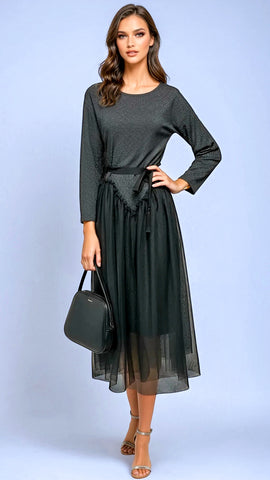 A2729 Burgundy Bow Back Sequin Dress