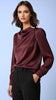 A2789 Burgundy Sateen Top
