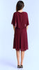 A2790 Burgundy Cape Applique Dress