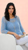 A2821 Blue Crochet Mesh Top