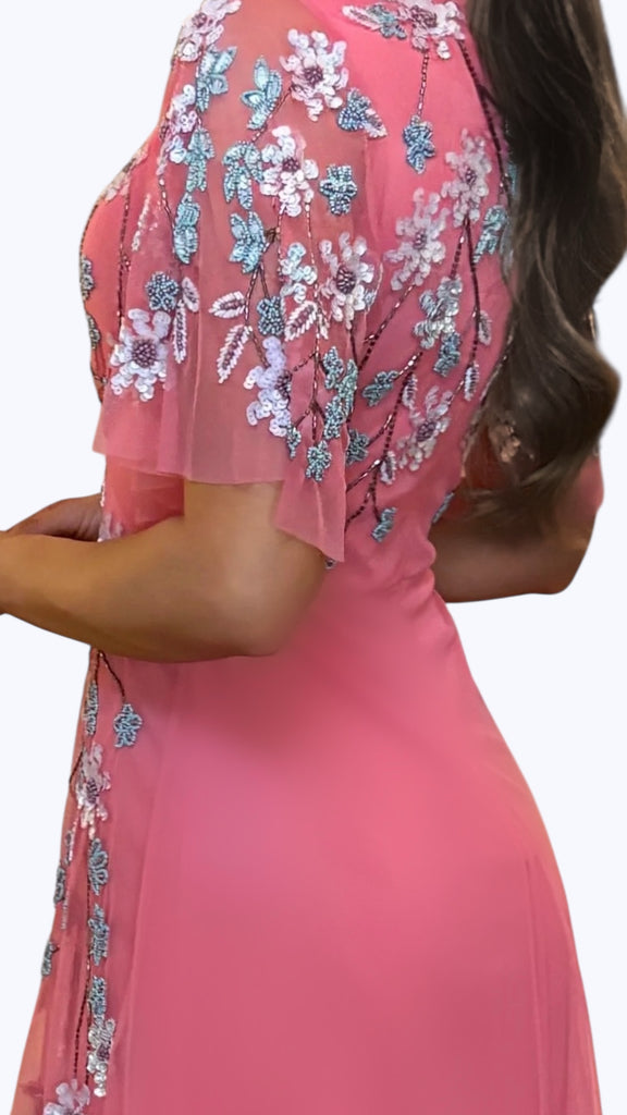 A2841 Rudy Coral Embellished Dress
