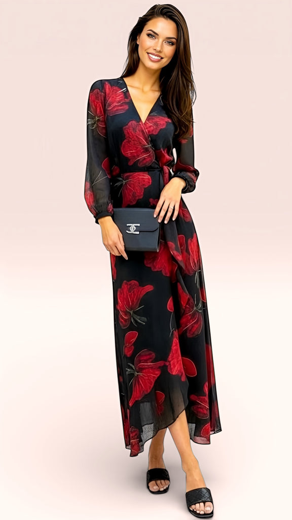A2863 Fabiana Floral Wrap Dress