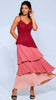 A3013 Multi Tone Ruffle Fenicia Dress