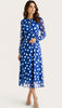A3053 Paloma Royal Dotty Midi Dress
