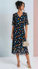 A3111 Navy Dotty Loose Top Dress