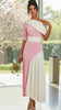 A3109 Inda Pink Contrast Flare Dress