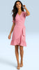 A3122 Pink Dotty Frill Hem Dress