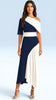 5-A3125 Inda Navy Contrast Flare Dress