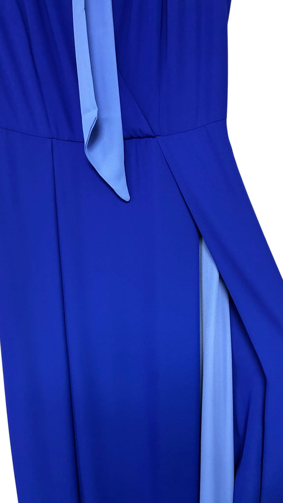 A3136 Farah Royal Contrast Maxi Dress