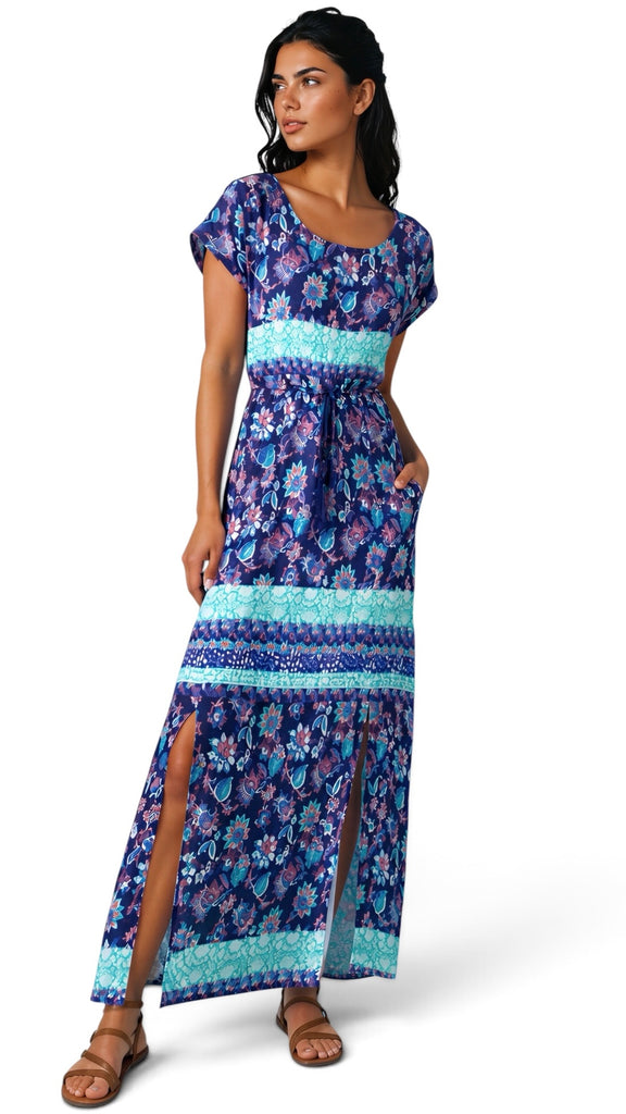 A3138 Royal Printed Day Maxi Dress