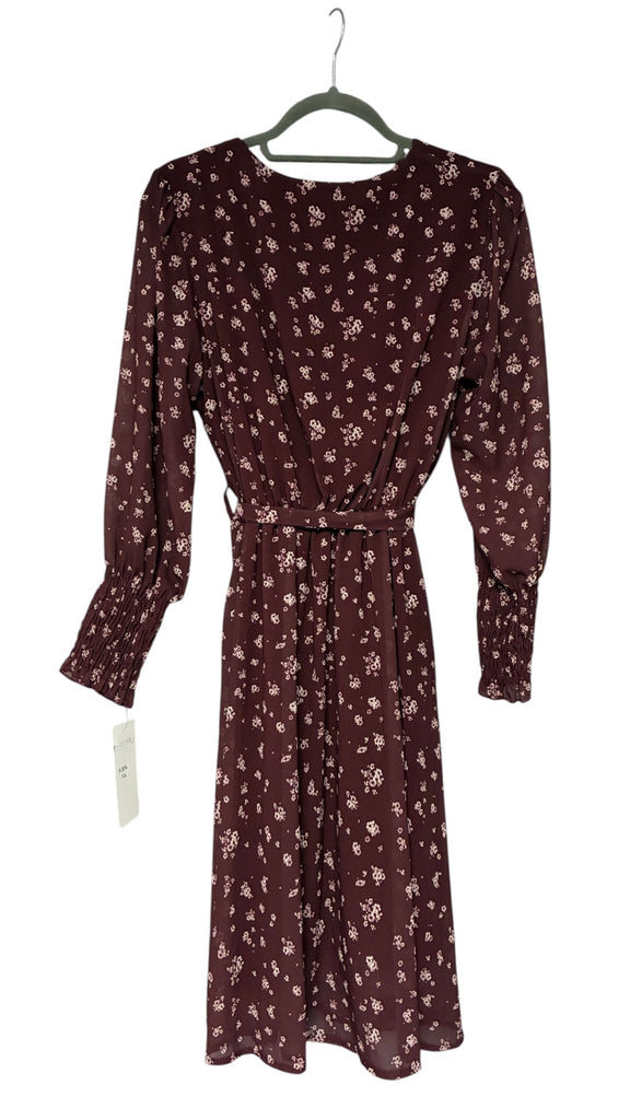 A3194 Rosalee Burgundy Print Day Dress
