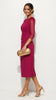 5-A3199 Severina Raspberry Feather Trim Dress