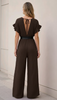 A3212B Brown Oversized Embossed Jumpsuit