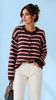 A3261 Claudia Brown/Pink Stripe Cardi