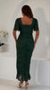 5-A3287 Heidi Dark Green Lace Rouched Dress