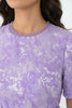 A3143 Lavender Embossed Flare Dress