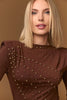 A3243 Siofra Brown Stud Mini Dress