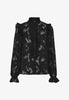 A2167 Byiflor Black Floral Applique Top