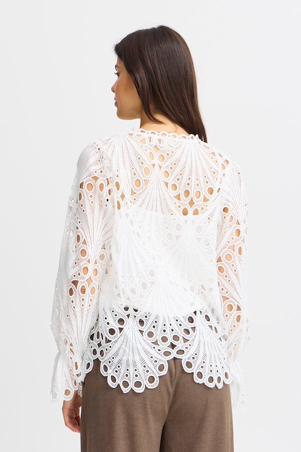 A2459 Frbelle White Crochet Top