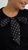 A3219 Black Fine Knit Bow Cardi