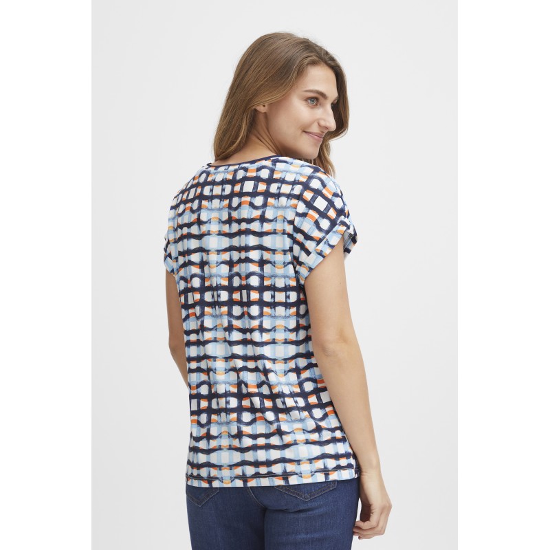 4-A0988 Frseen Tee Sky Blue Check