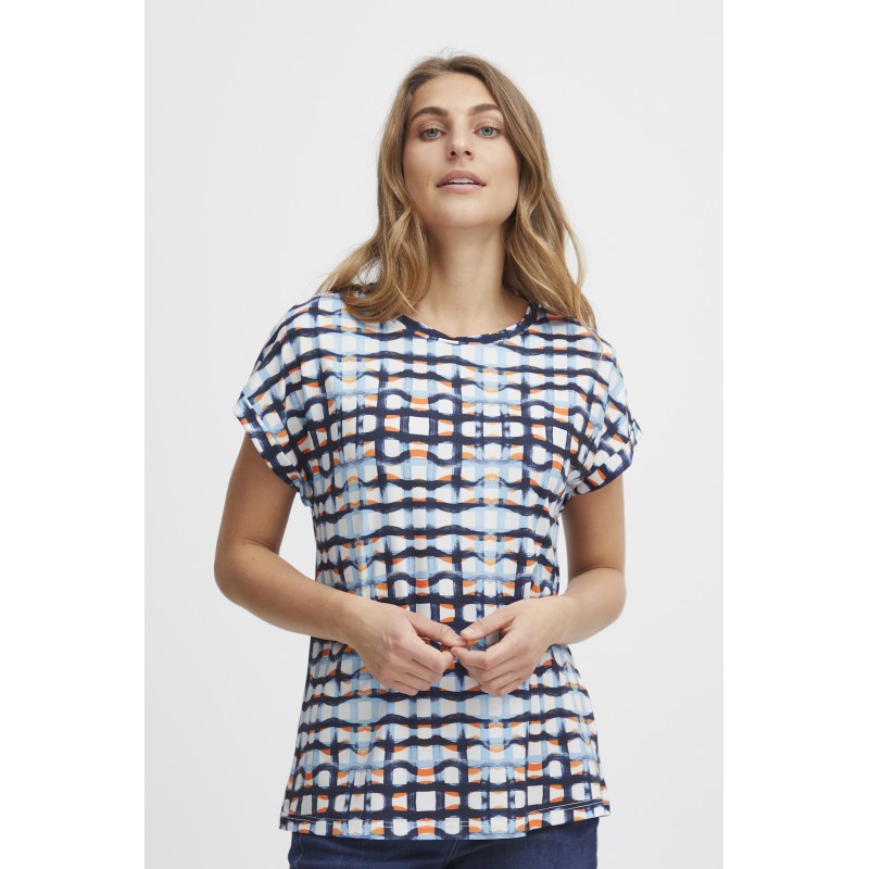 A0988 Frseen Tee Sky Blue Check
