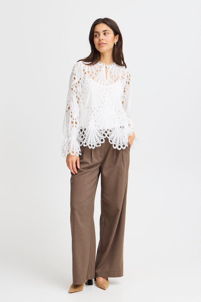 A2459 Frbelle White Crochet Top