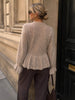 A3278 Beige Peplum Knit