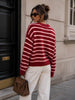 A3173 Claudia Burgundy Stripe Cardi