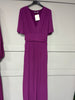 A3169 Magenta Floaty Sleeve Pleat Dress