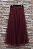 A2626 Burgundy Tulle Skirt