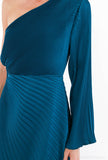 A1376 Alana Teal Asymmetrical Dress