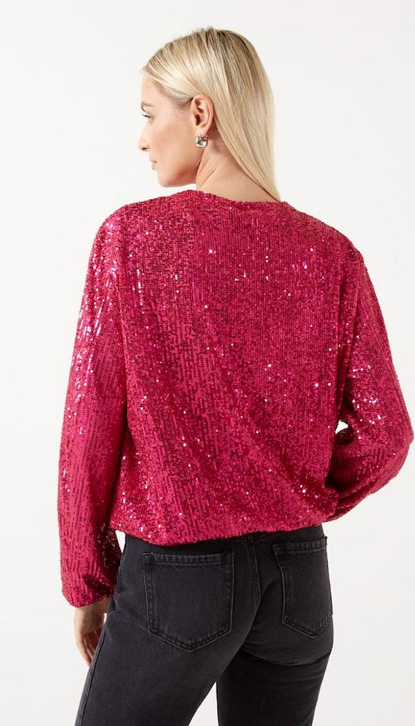 A1131 Pink Suzanne Sequin Jacket