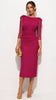 5-A3199 Severina Raspberry Feather Trim Dress