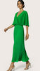 A3075 Green Cape Pleat Dress