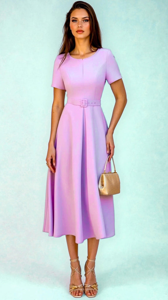 A2850B Emery Lilac Flare Dress
