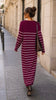 A3201 Burgundy Fine Knit Day Dress