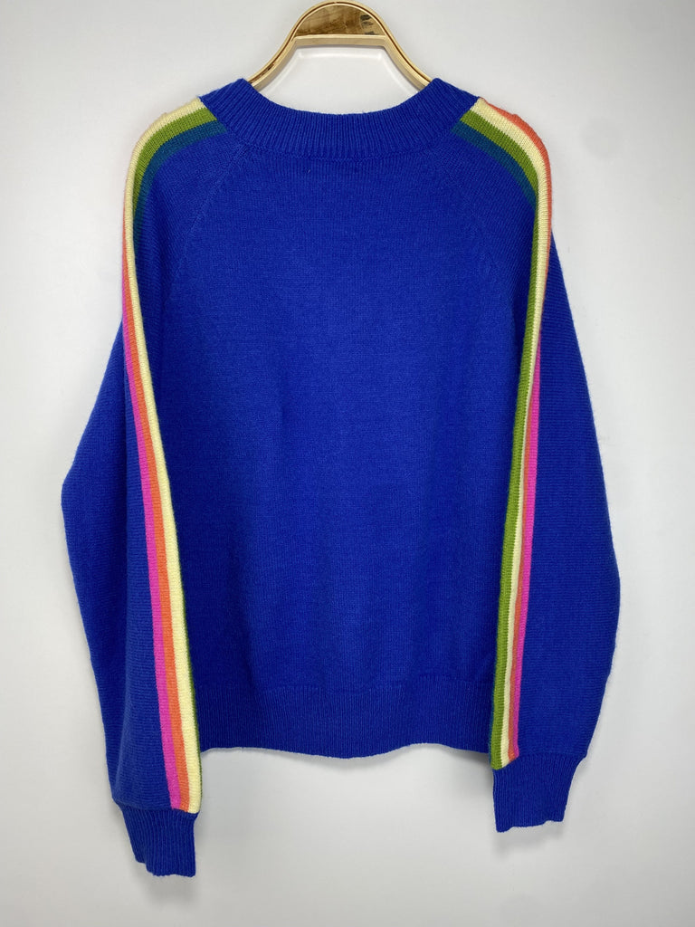 A3226 Royal Multi Stripe Knit Top