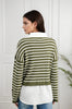 A2661 Khaki 2in1 Stripe Top