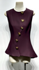 A2721 Deep Grape Peplum Waistcoat