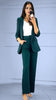 A2581 Dark Green Rouched Sleeve Blazer