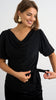 A2759 Black Shimmer Cowl Neck Top