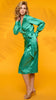 A2250 Valle Green Satin Wrap Dress