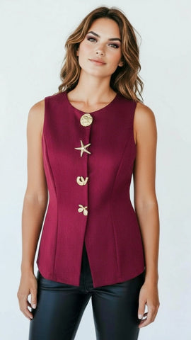 A2637 Emmy Red Brocade Flare Dress