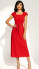A2899 Melody Red Chiffon Flare Dress