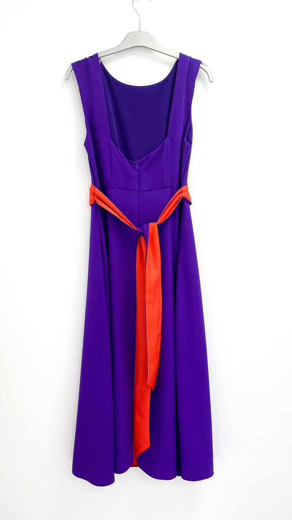 1-A2257 Aviva Purple Contrast Flare Dress