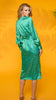 A2250 Valle Green Satin Wrap Dress