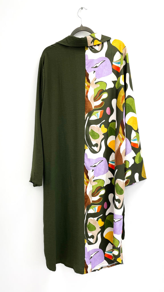 A2487 Green Multi Oversized Shirt