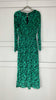 A2722 Zig Zag Velvet Midi Dress Green